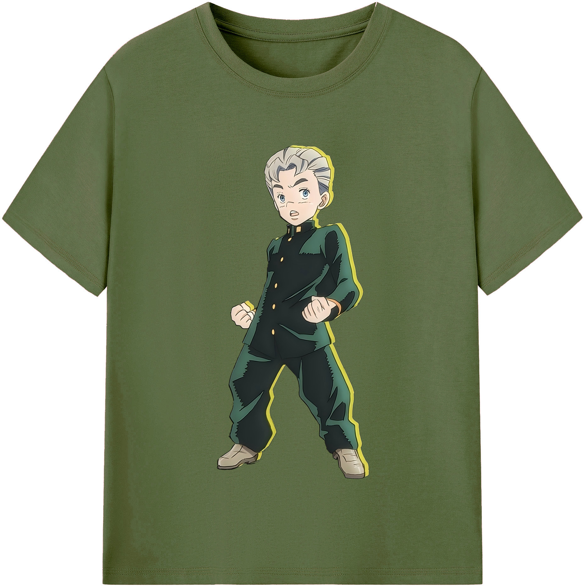 （画像用） ジョジョの奇妙な冒険 広瀨康一 JoJo's Bizarre Adventure Hirose Koichi 綿100％半袖Tシャツ（フロントプリント）